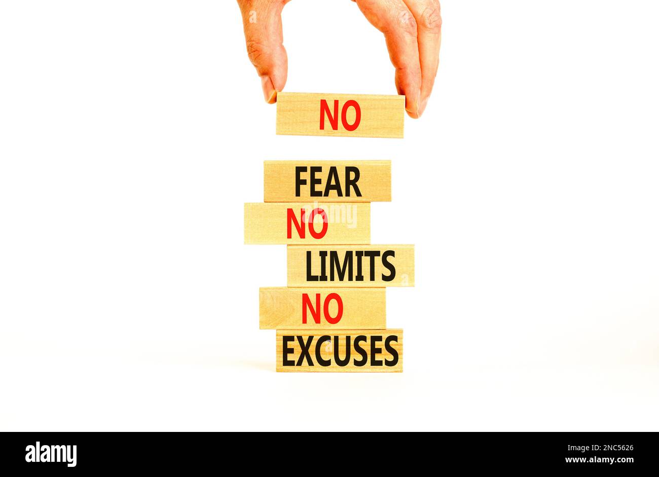 No Fear Limits Excuses Symbol Concept Words No Fear No Limits No