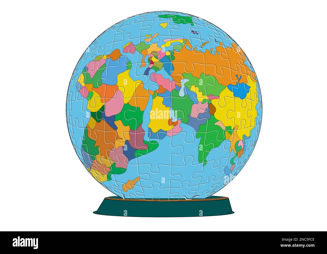 globe puzzle vector illustration isolated on white Stock Vector