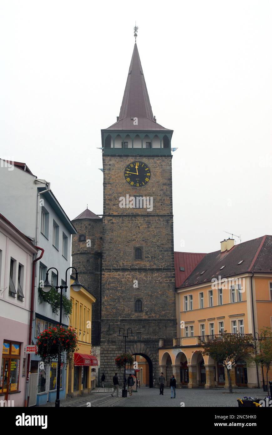 Valdice Gate, Valdická brána, Valdštejnovo Square, Jičín town, Hradec Králové Region, Czech Republic, Europe Stock Photo