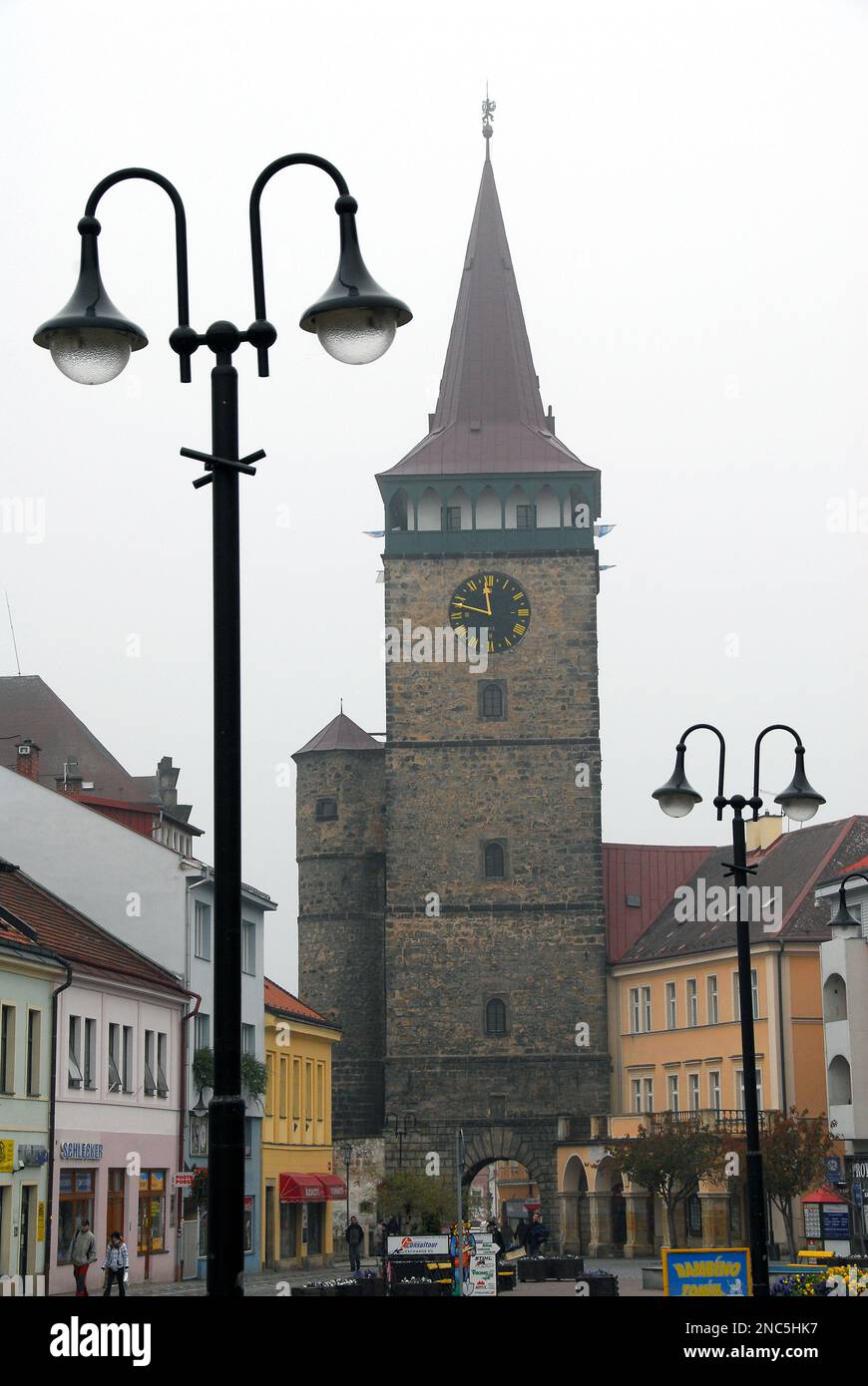 Valdice Gate, Valdická brána, Valdštejnovo Square, Jičín town, Hradec Králové Region, Czech Republic, Europe Stock Photo