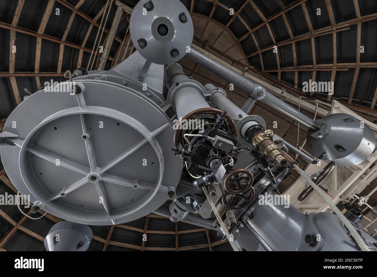historic telescope in an observatory Stock Photo