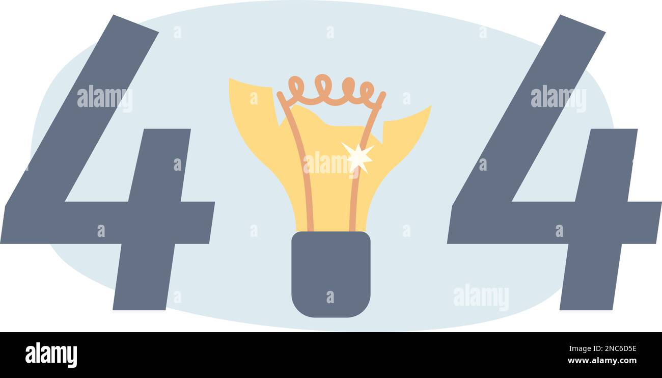 Light bulb failure vector empty state illustration Stock Vector