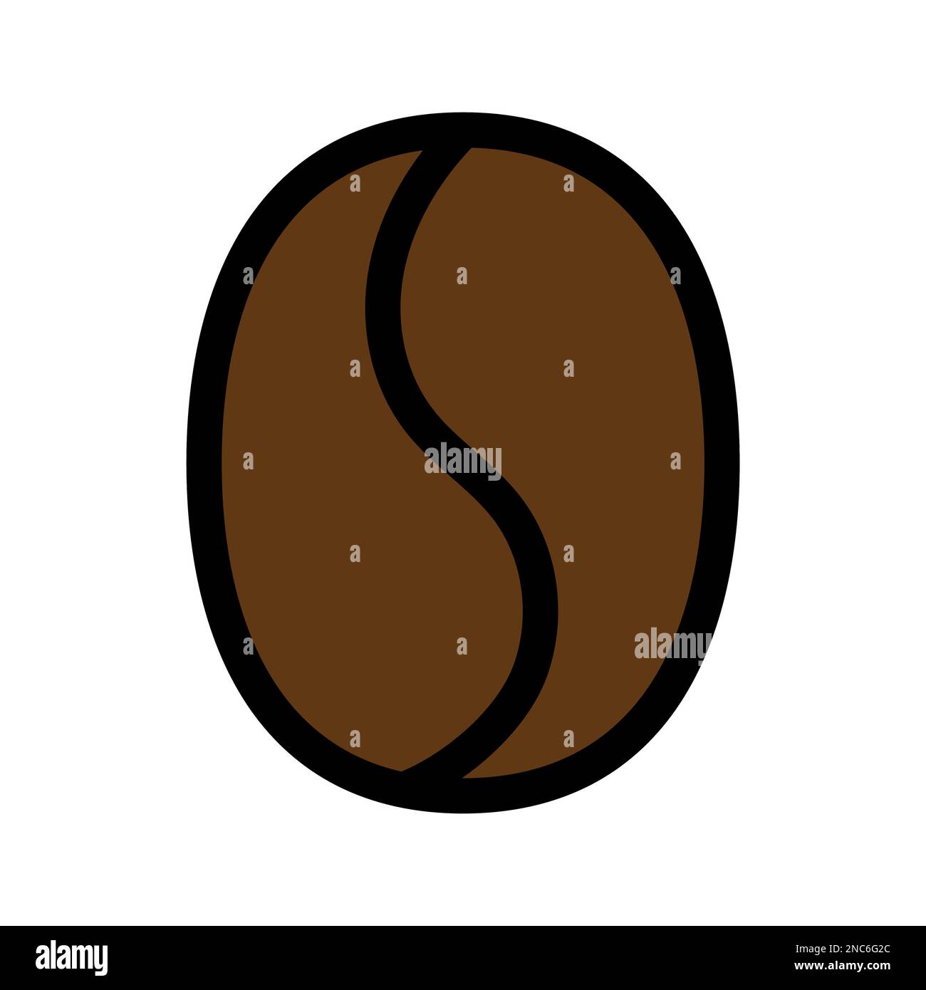 Coffee grain icon line isolated on white background. Black flat thin ...