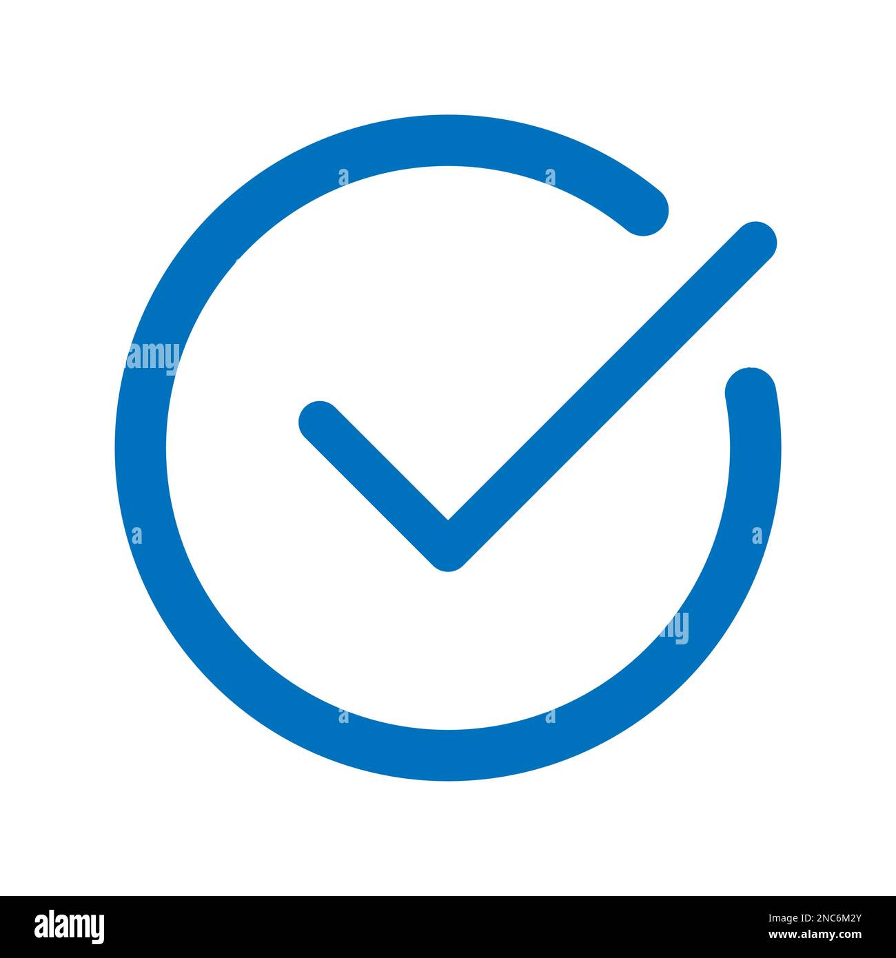 Check mark icon line isolated on white background. Black flat thin icon ...