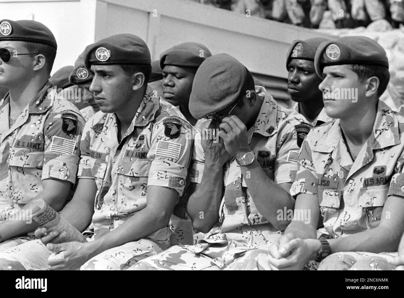 A trooper of the U.S. 101st Airborne Division breaks down and weeps ...