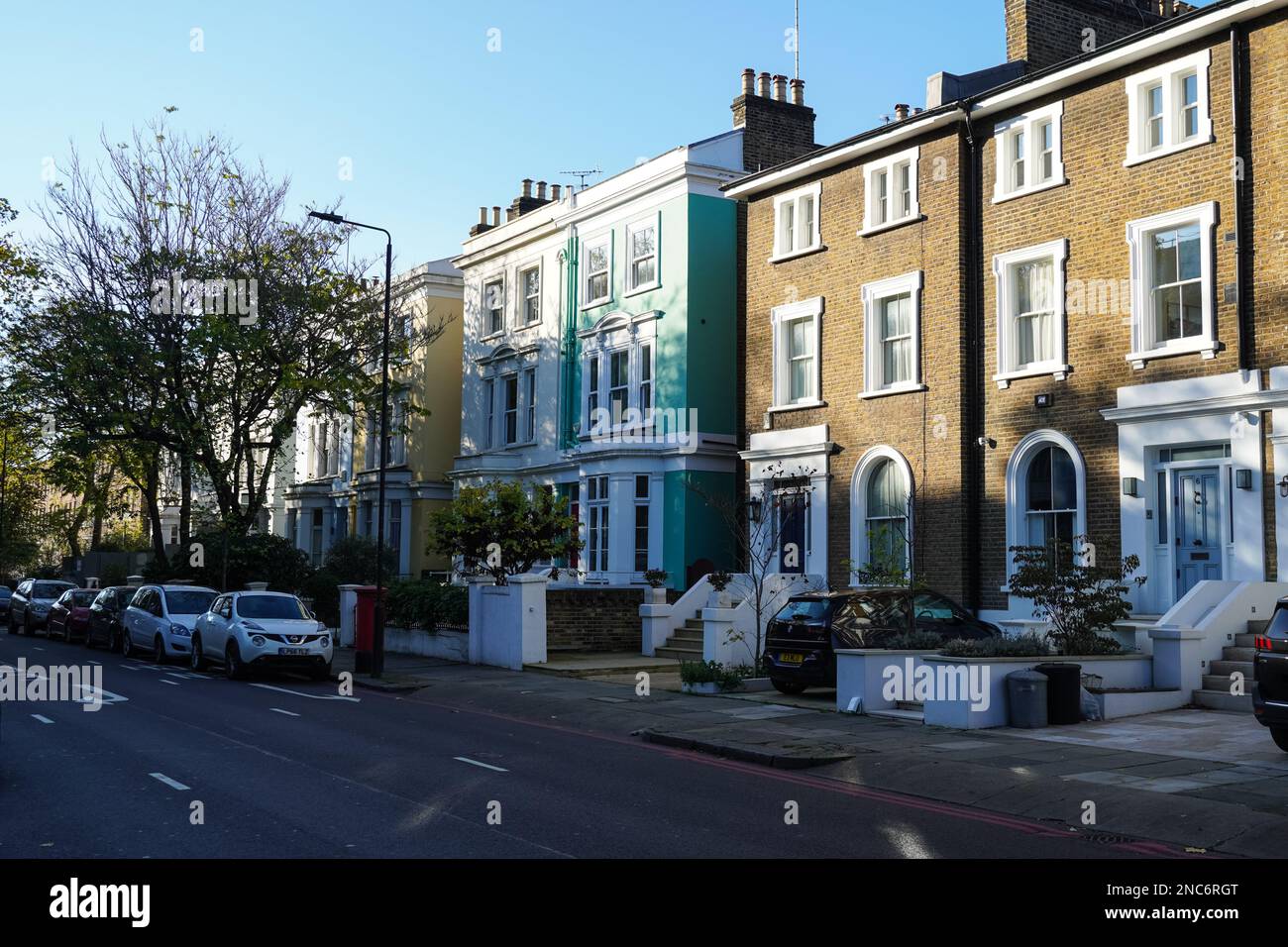 Terrace houses in Kensington, London England United Kingdom UK Stock