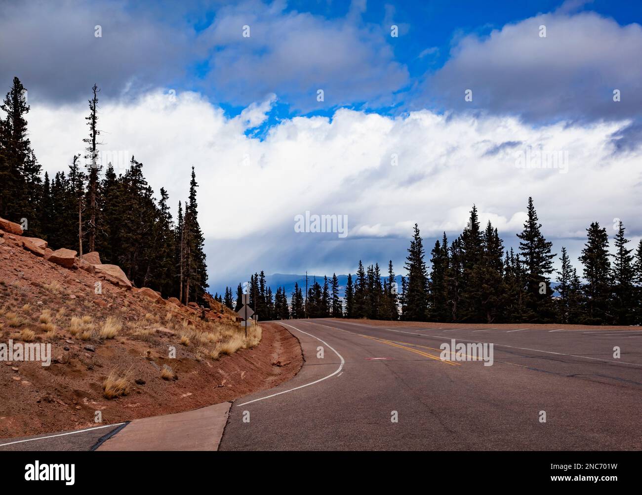 Pikes Peak Colorado scenic drive and waypoint rest stop Stock Photo