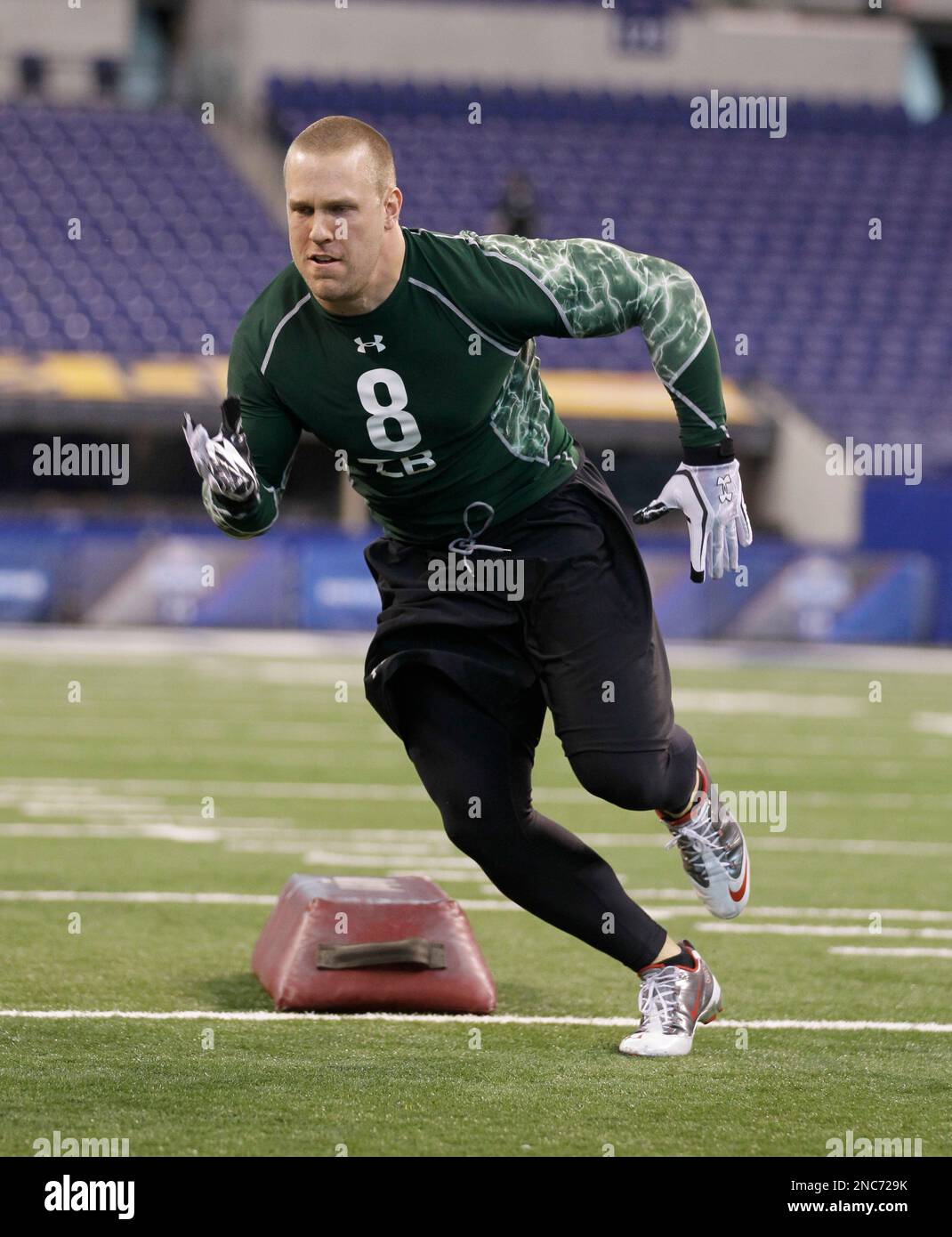Ohio State linebacker Ross Homanruns a drill during the NFL football