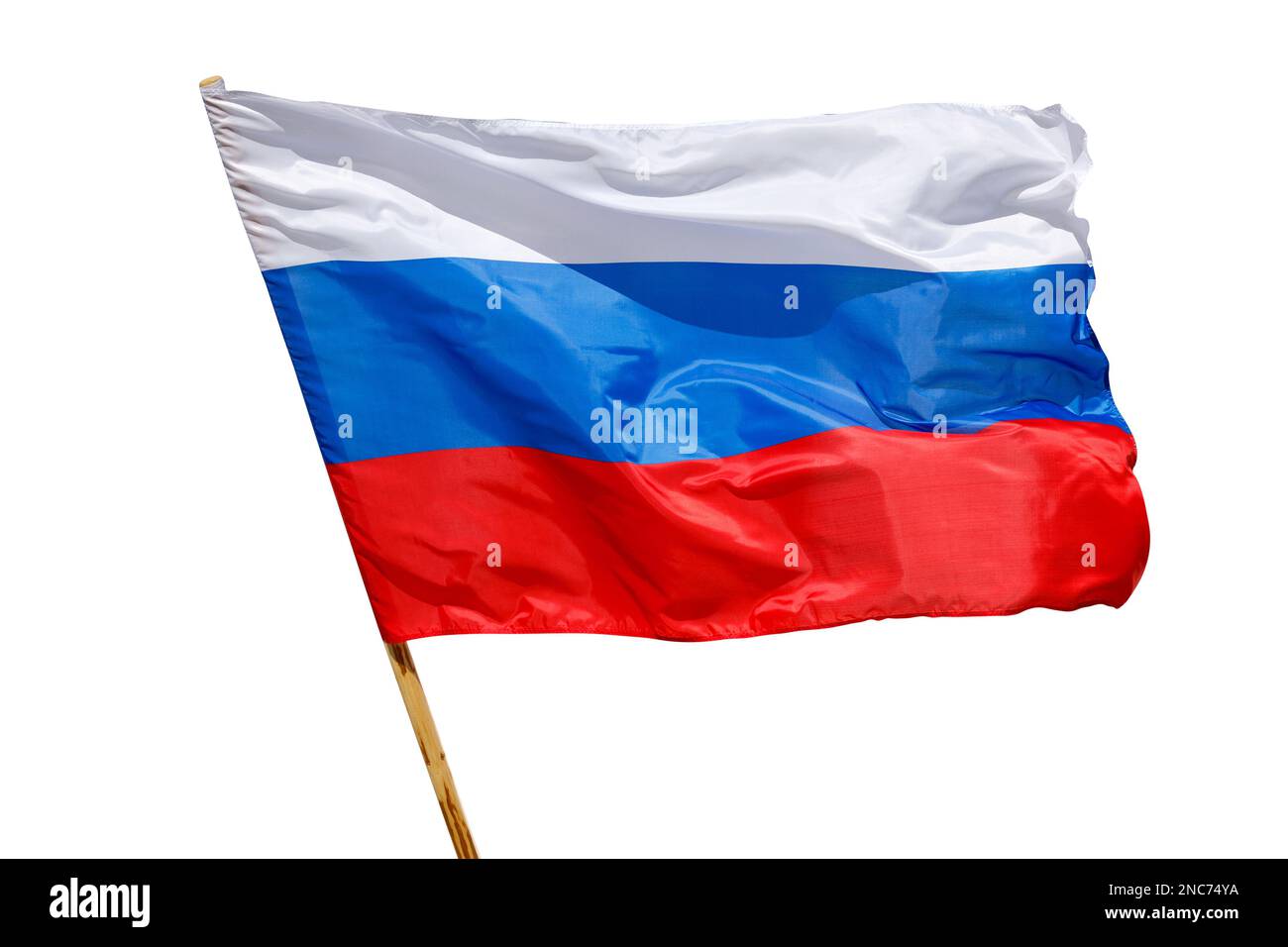 developing Russian flag isolated on white background Stock Photo