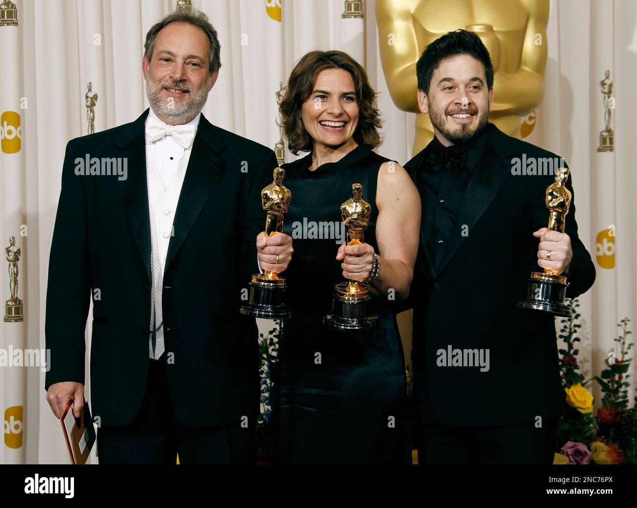 Lora Hirschberg, Gary A. Rizzo and Ed Novick pose backstage with the