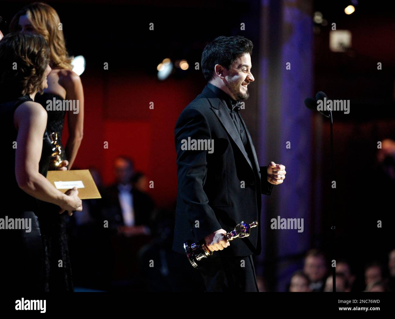 Gary A. Rizzo accepts the Oscar for best sound mixing for "Inception