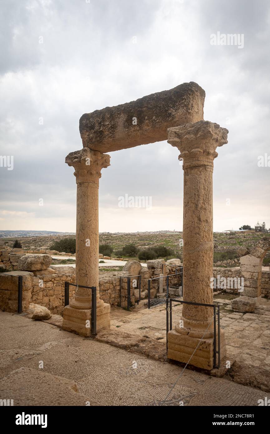 Khirbet Susya is a Palestinian village in the West Bank. Israel - 13.02.2023, Ruins of the ancient Jewish settlement of Susiya in the Hebron Highlands Stock Photo