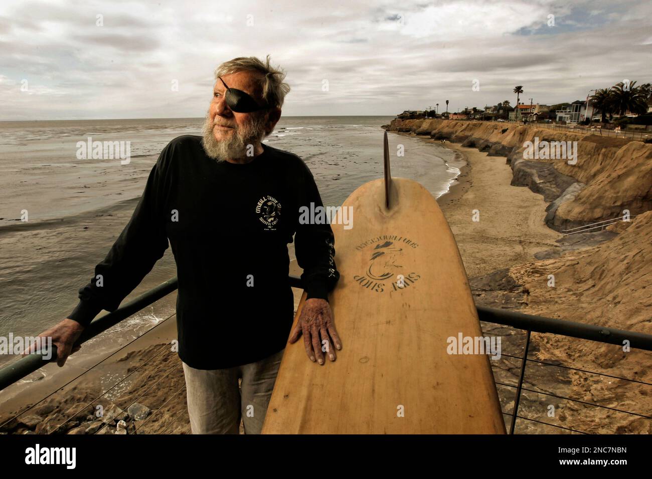 Surf industry pioneer,, Jack O'Neill at his cliffside home in Santa