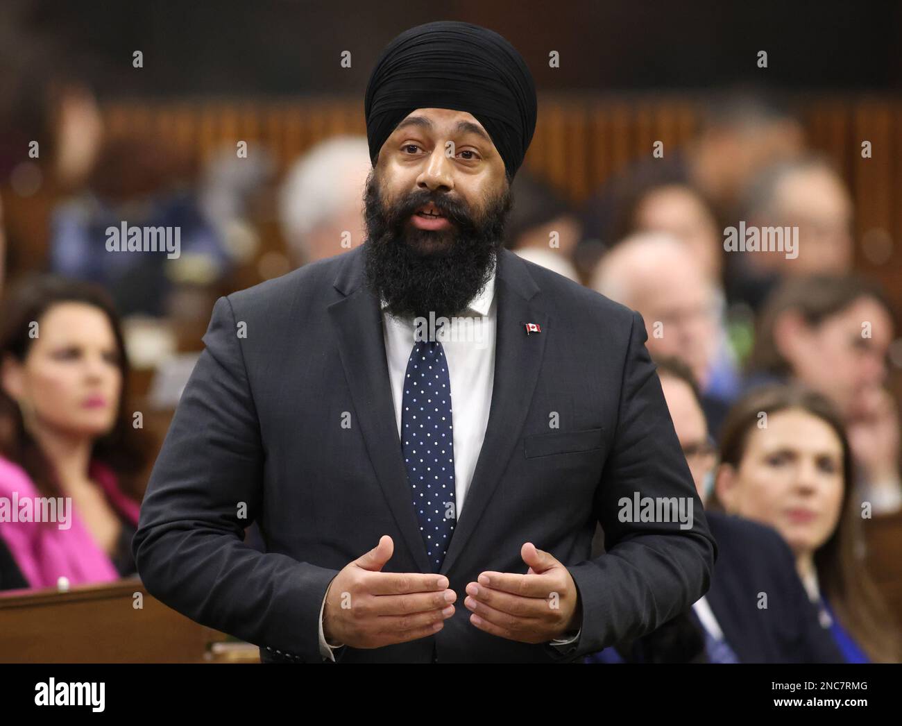 Conservative member of Parliament Jasraj Singh Hallan rises during ...