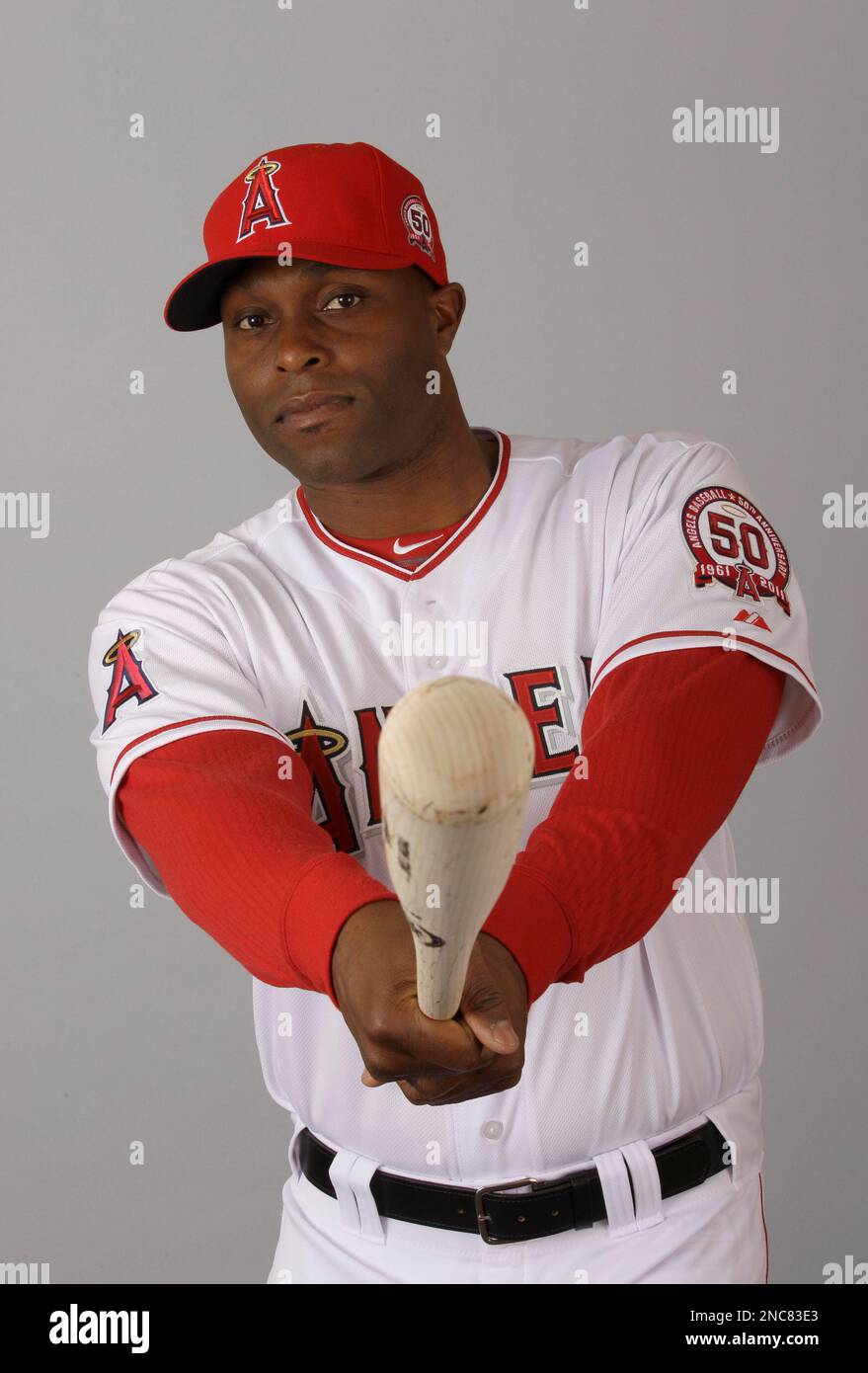 This is a 2011 photo of Torii Hunter of the Los Angeles Angels baseball  team. This image reflects the Los Angeles Angels' active roster as of  Monday, Feb. 21, 2011 when this