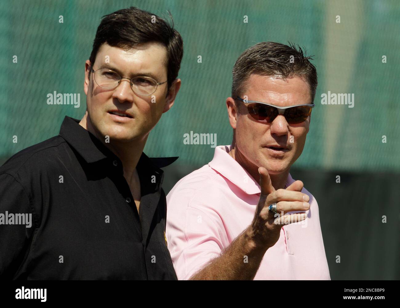 Pittsburgh Pirates owner owner Bob Nutting, left, and team