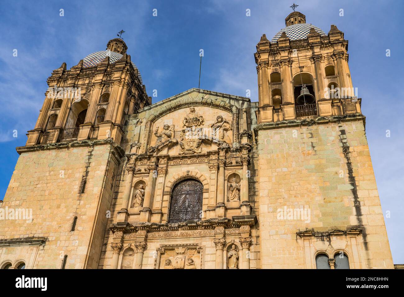 The facade of the Church of Santo Domingo de Guzman in the historic ...