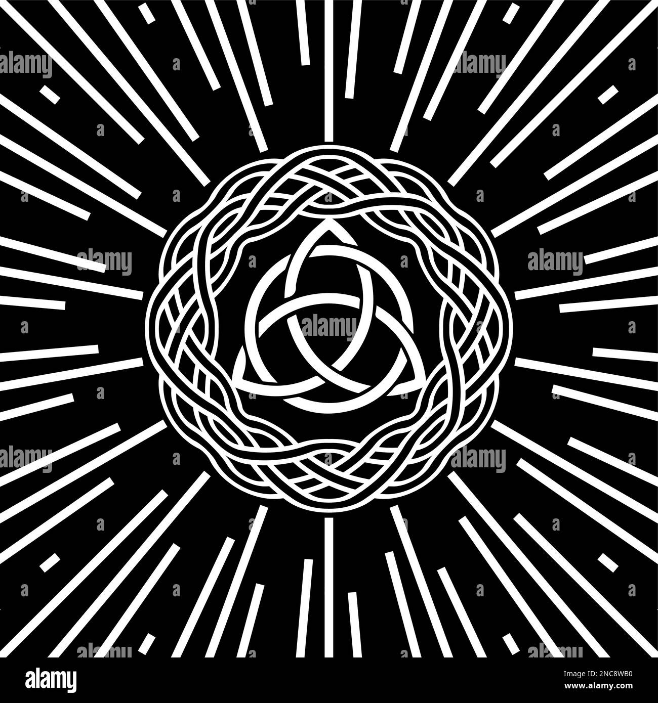 Triquetra, Trinity Knot, Wiccan symbol for protection. Vector white