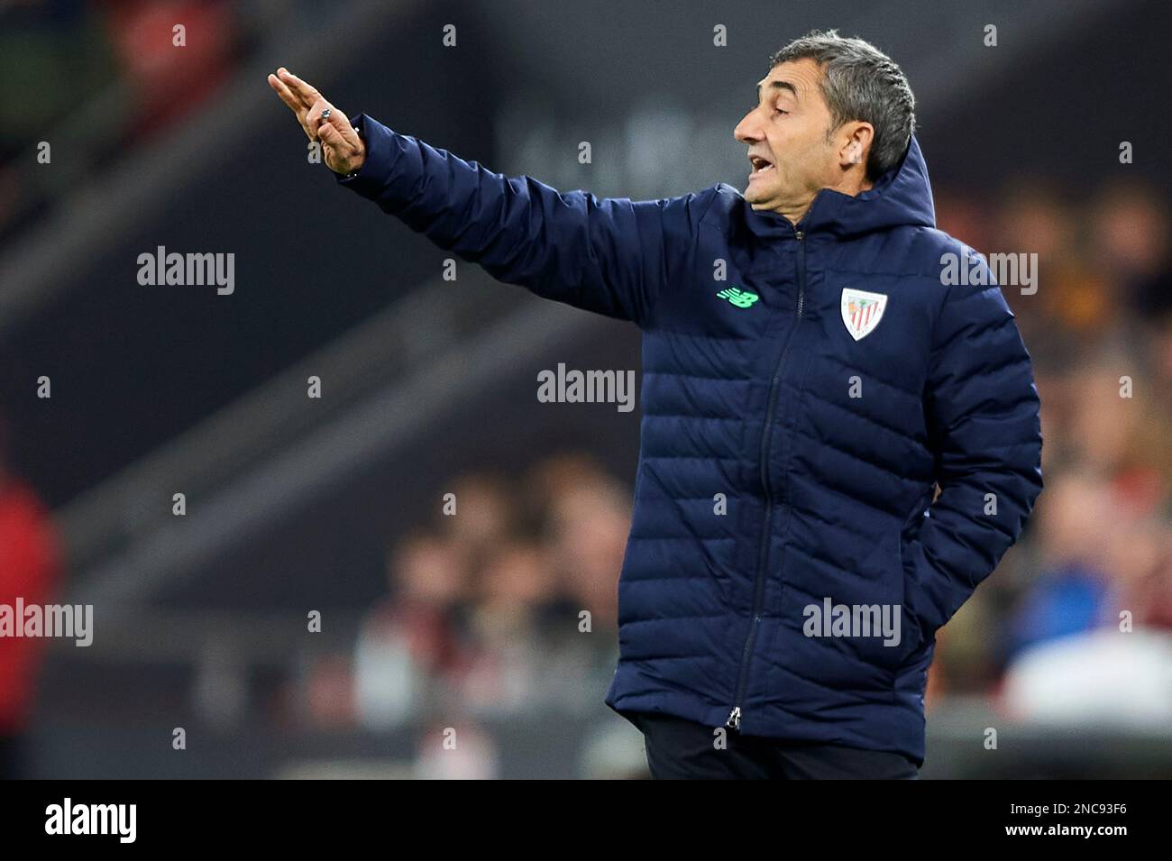Athletic Club head coach Ernesto Valverde during the La Liga match between Athletic Club and Cadiz CF played at San Mames Stadium on February 3, 2023 in Bilbao, Spain. (Photo by Cesar Ortiz / PRESSIN) Stock Photo