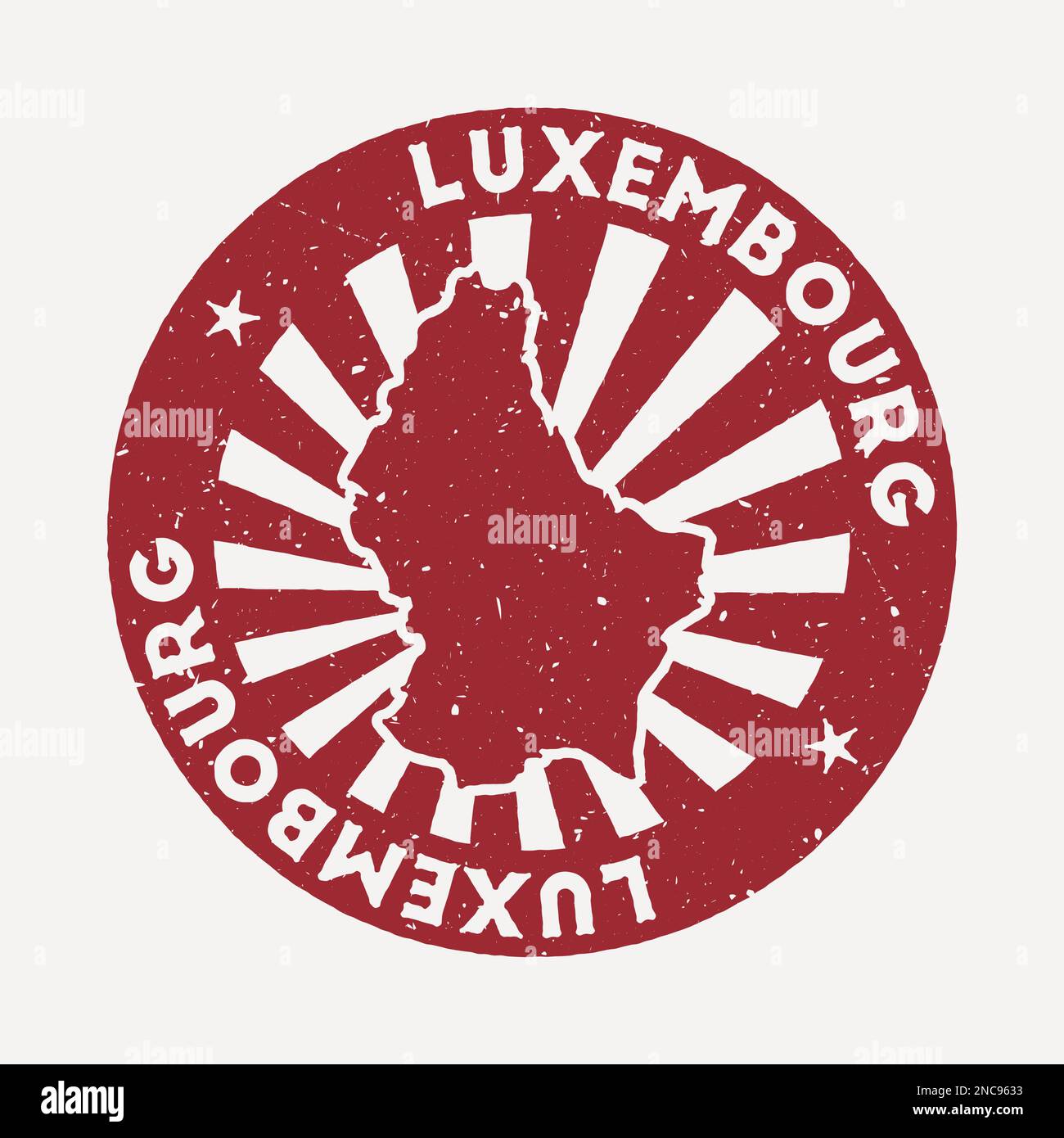 Luxembourg stamp. Travel red rubber stamp with the map of the country ...