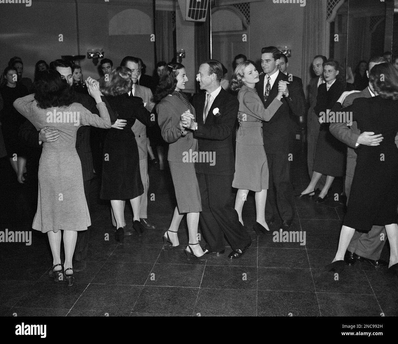 On the floor of the main ballroom of the Warwick Hotel in New York on ...