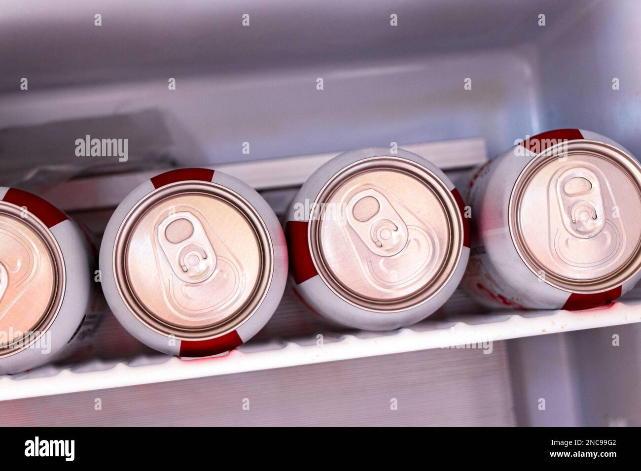 Beer cans Superior in refrigerator freezer in Playa del Carmen Quintana