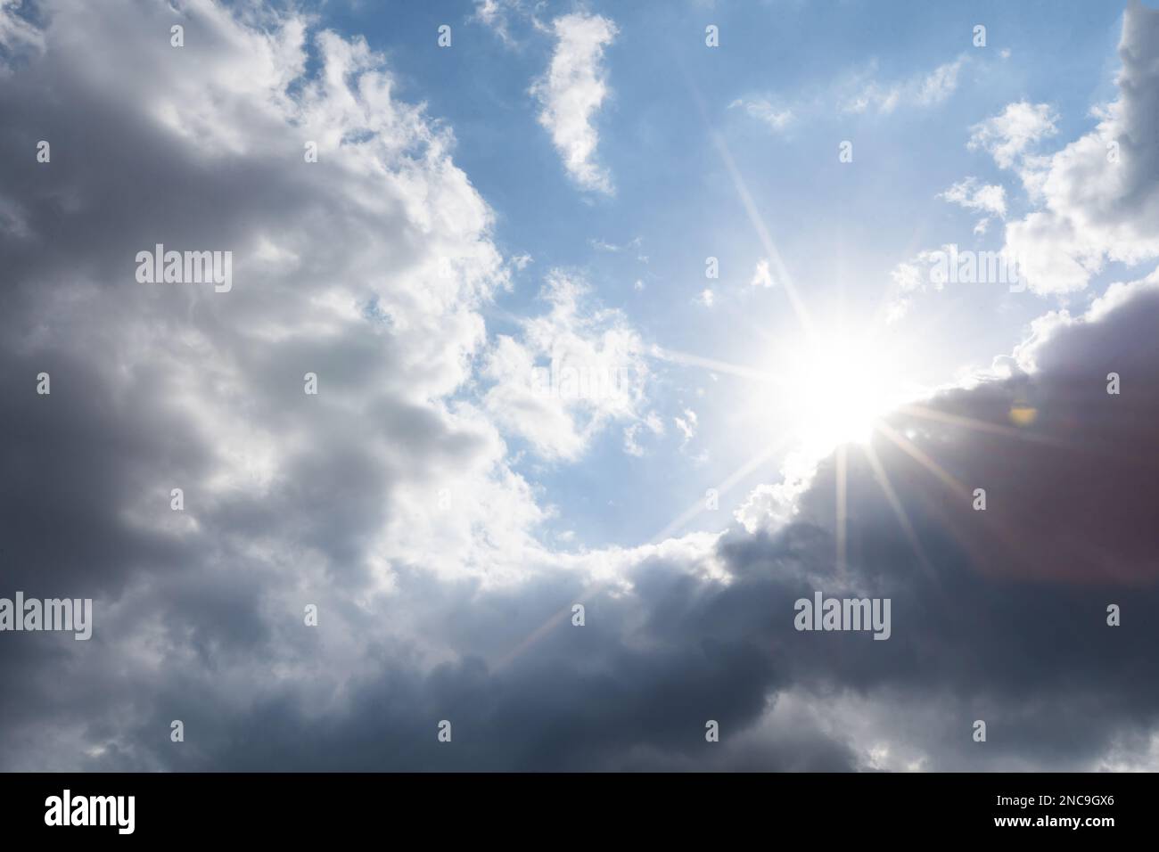 the dark clouds make the sky in black. The rain is coming soon. Pattern ...