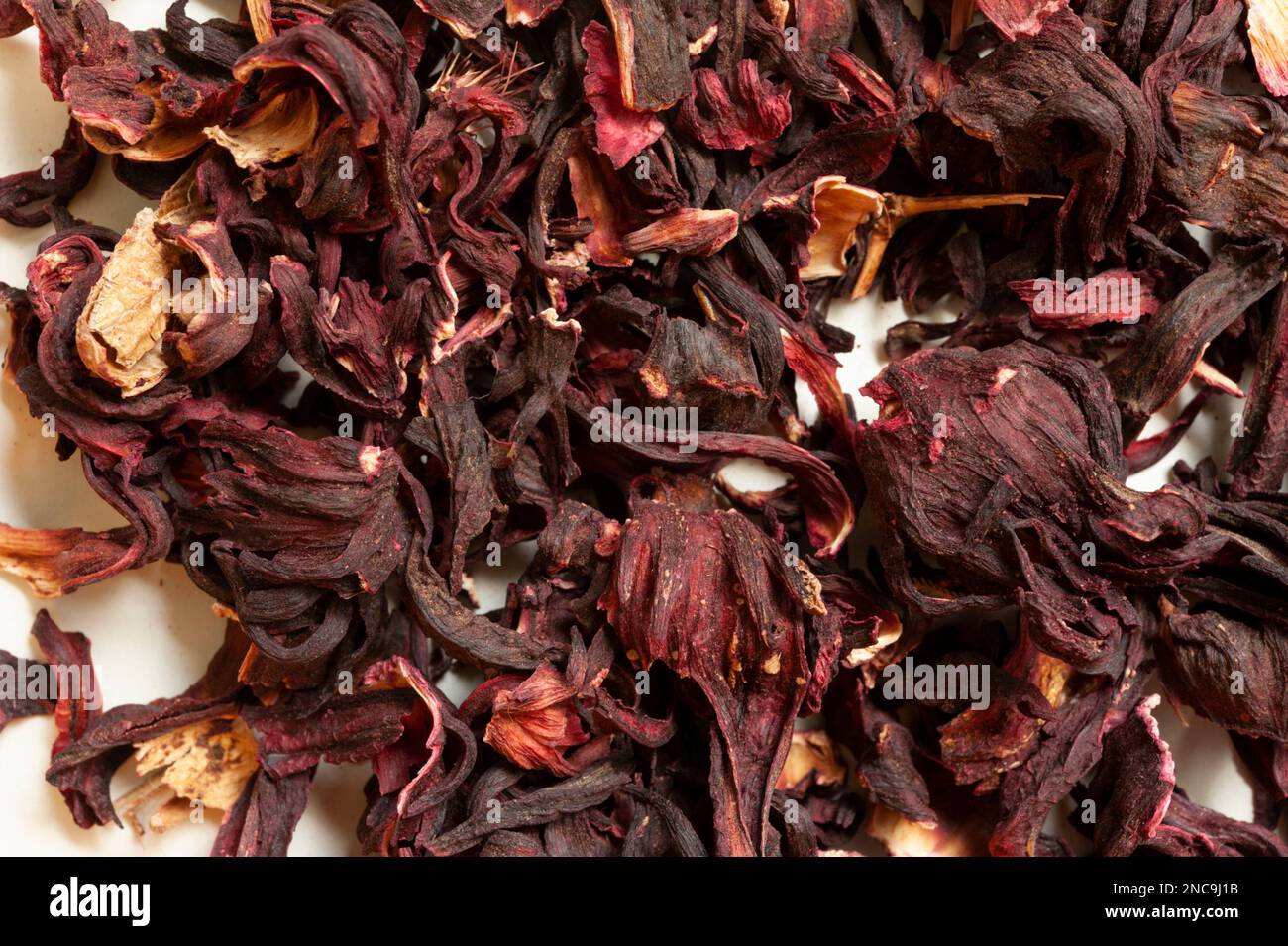 Dried hibiscus flowers, used commonly in tea Stock Photo Alamy