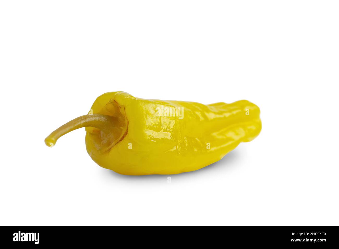 Pickled yellow pepper, pepperoncini or friggitelli isolated on white