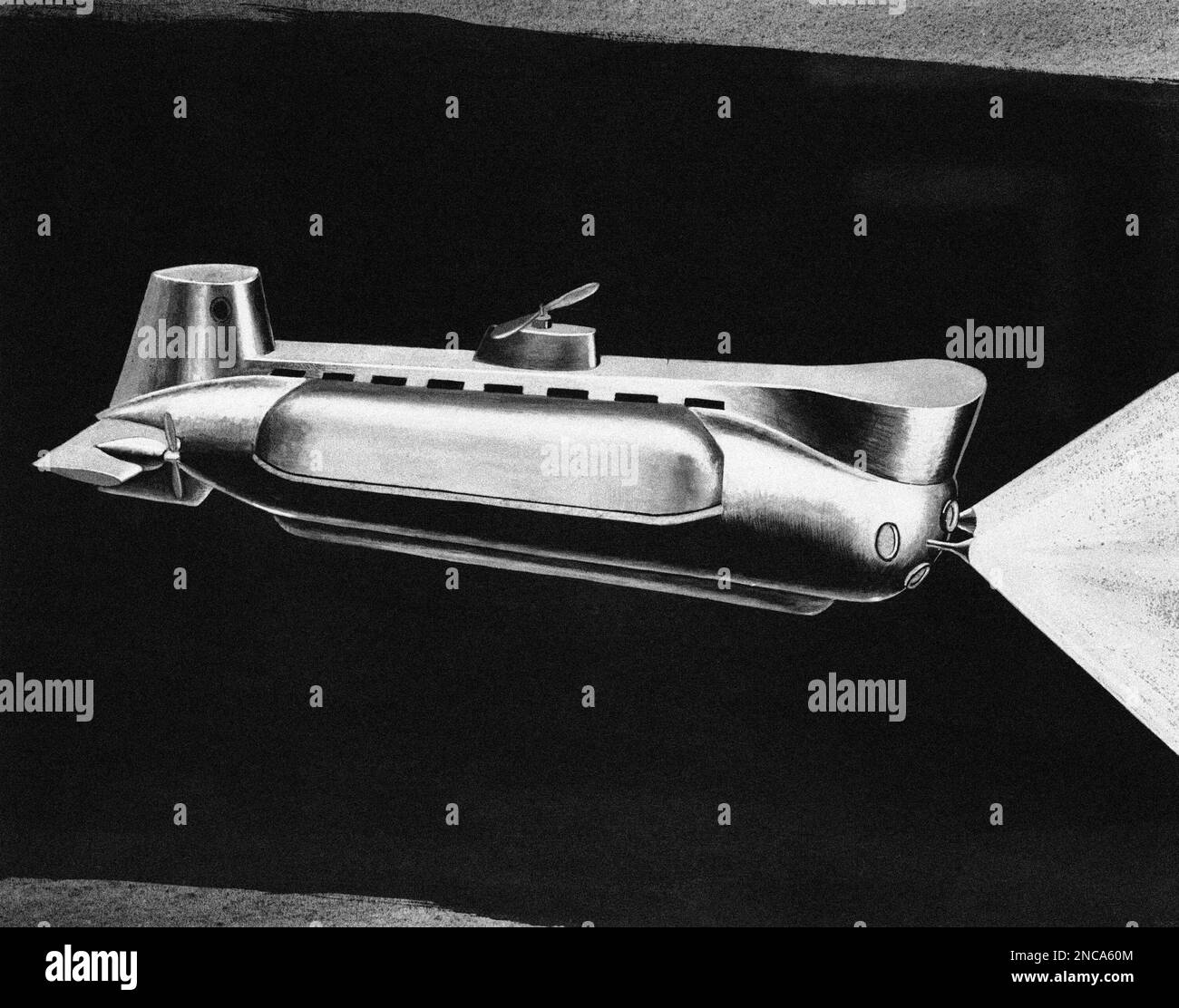 Artist’s conception of the first aluminum submarine ever built, the