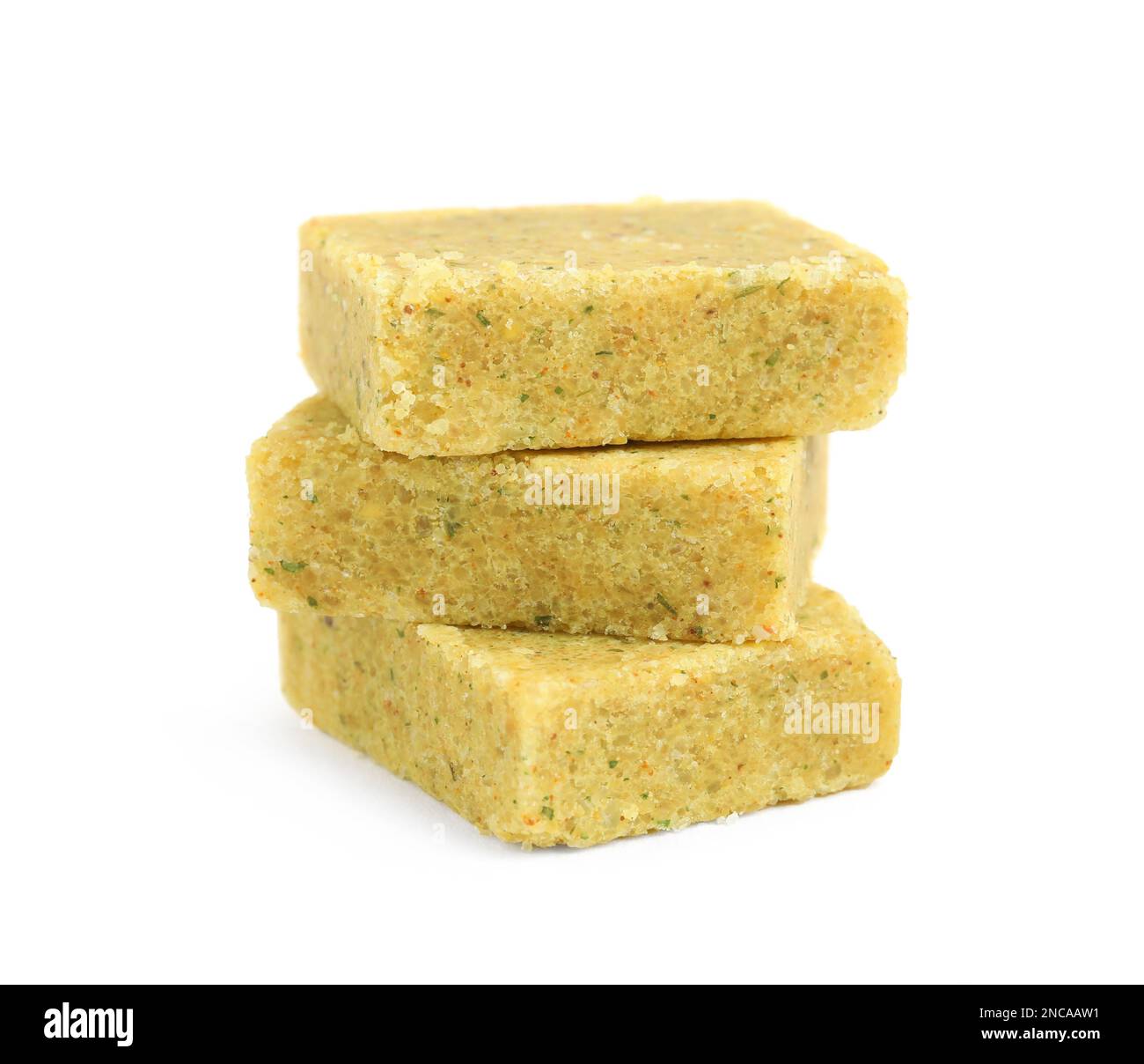 Bouillon cubes on white background. Broth concentrate Stock Photo Alamy
