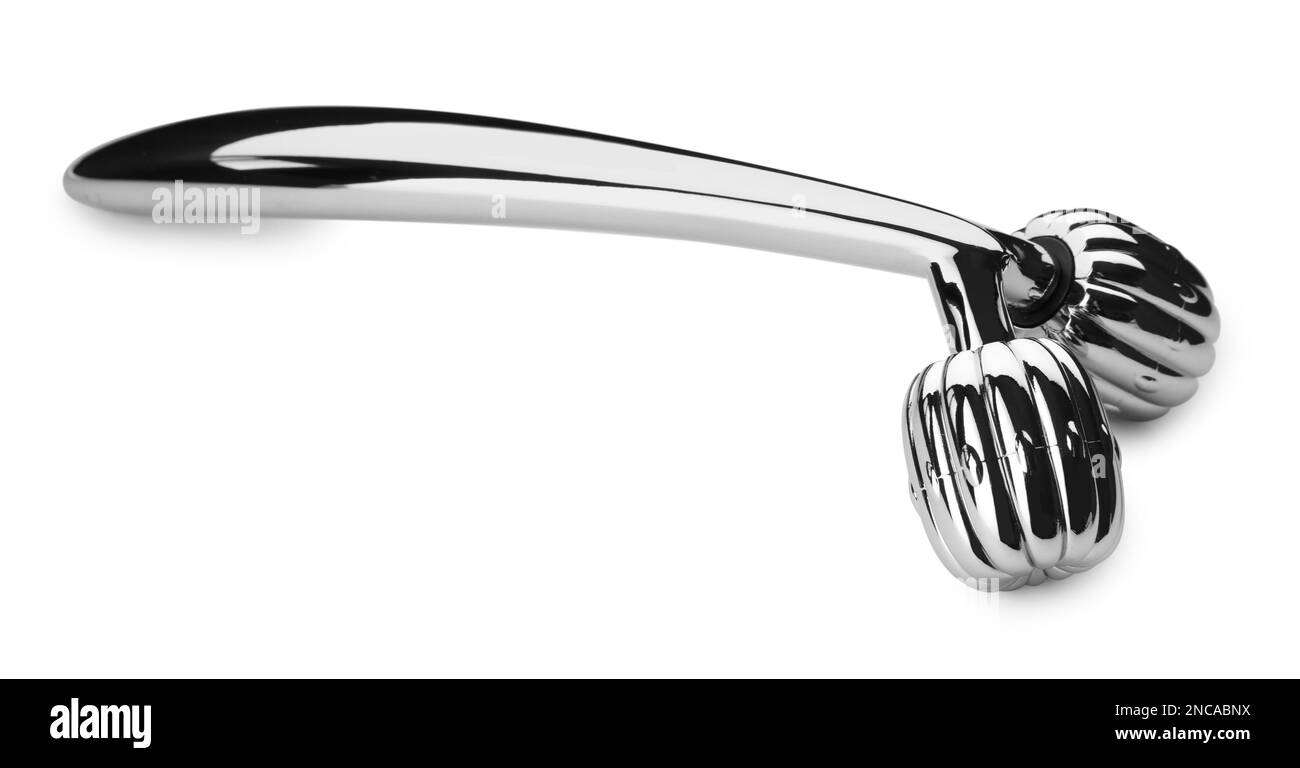 Stylish metal face roller isolated on white Stock Photo - Alamy