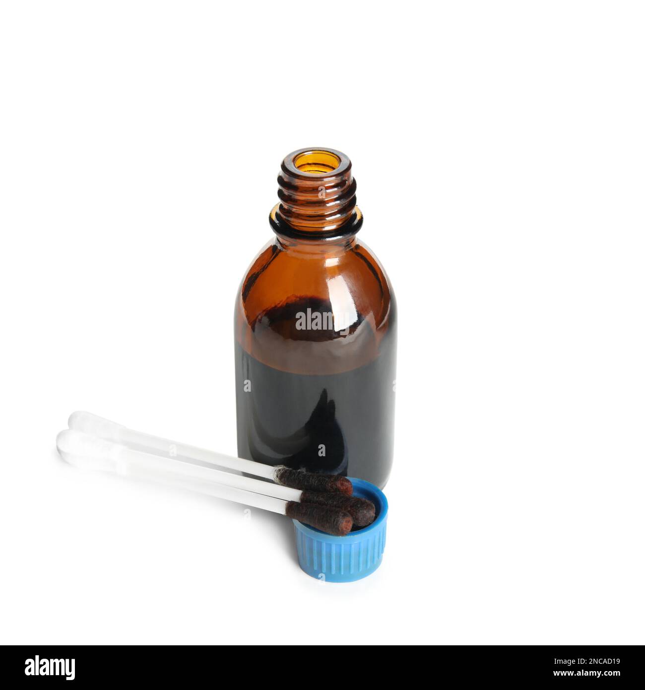 Bottle of medical iodine and cotton buds on white background Stock Photo Alamy
