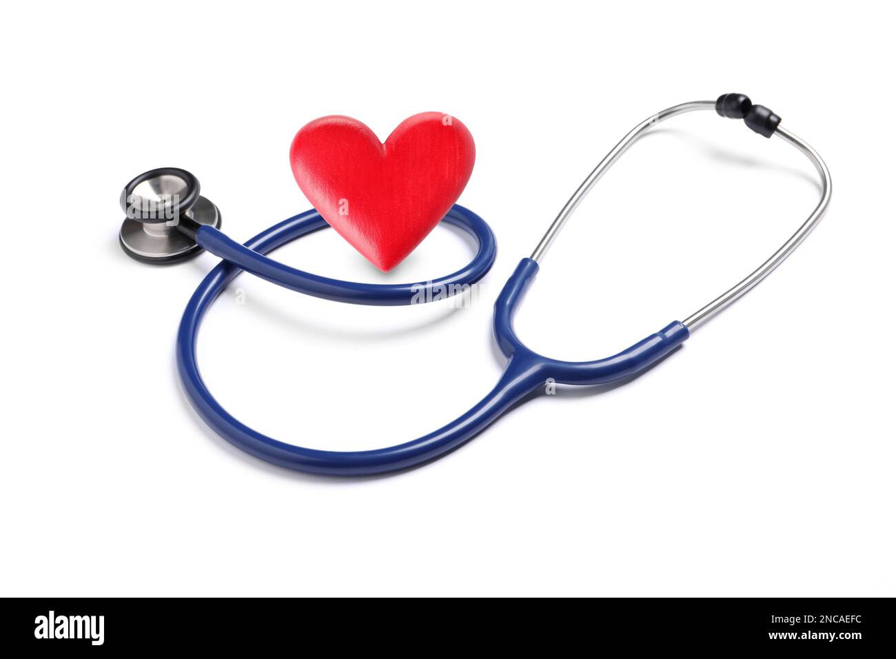 Stethoscope and red heart on white background Stock Photo - Alamy