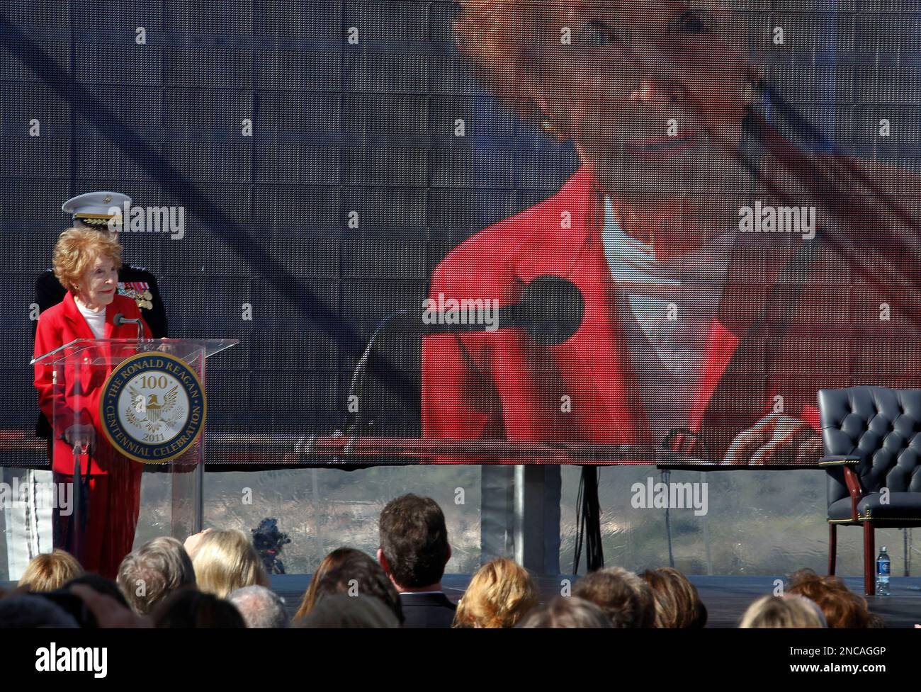 Former first lady Nancy Reagan speaks at the centennial birthday ...