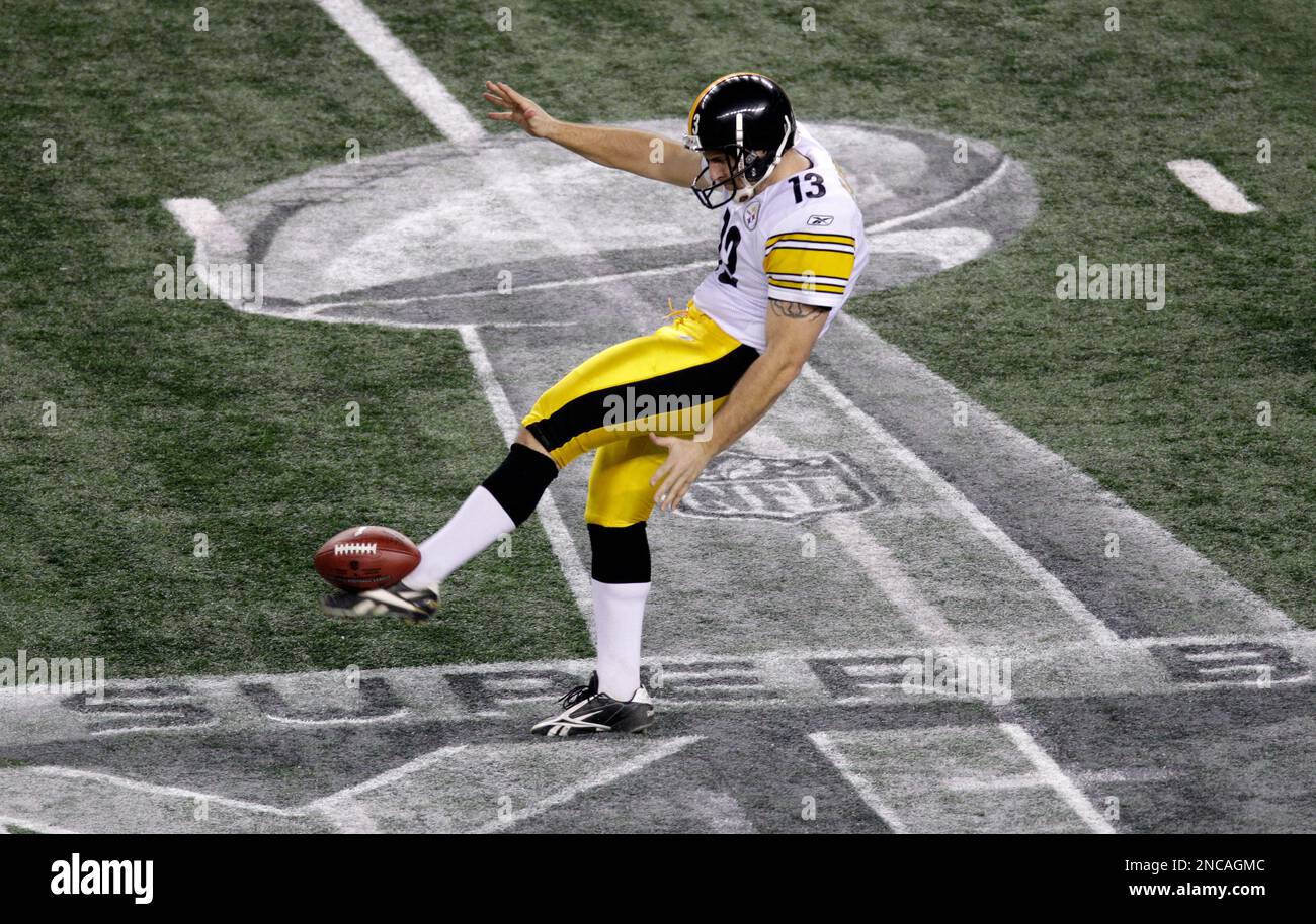 Pittsburgh Steelers' Jeremy Kapinos punts during the during the first half  of the NFL Super Bowl XLV football game against the Green Bay Packers  Sunday, Feb. 6, 2011, in Arlington, Texas. (AP