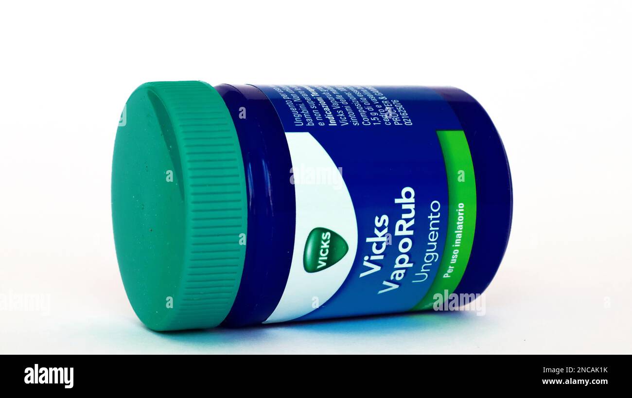 Vicks VapoRub ointment. Vicks VapoRub is a topical cough medicine with medicated vapors Stock Photo