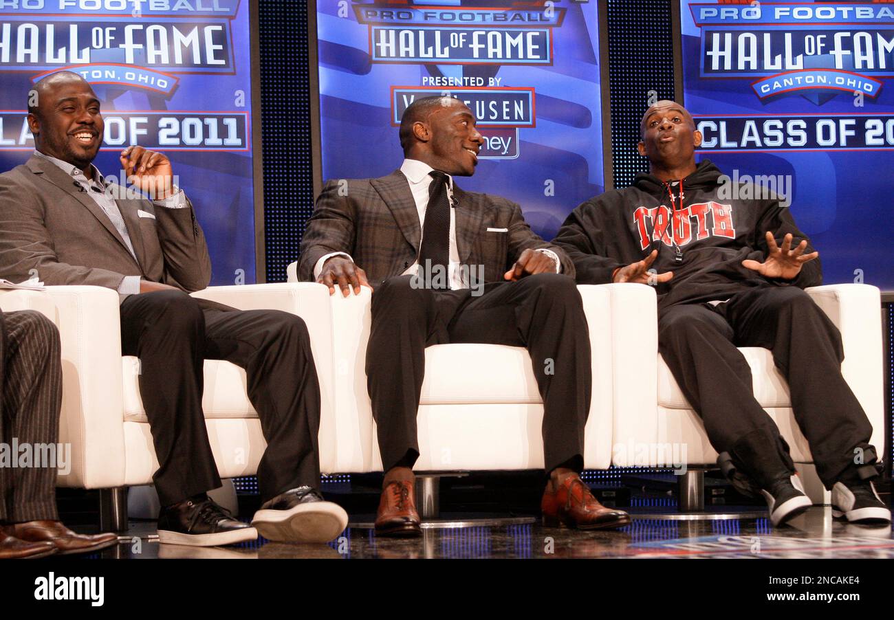Members of the NFL Football Hall of Fame 2011 class, from left