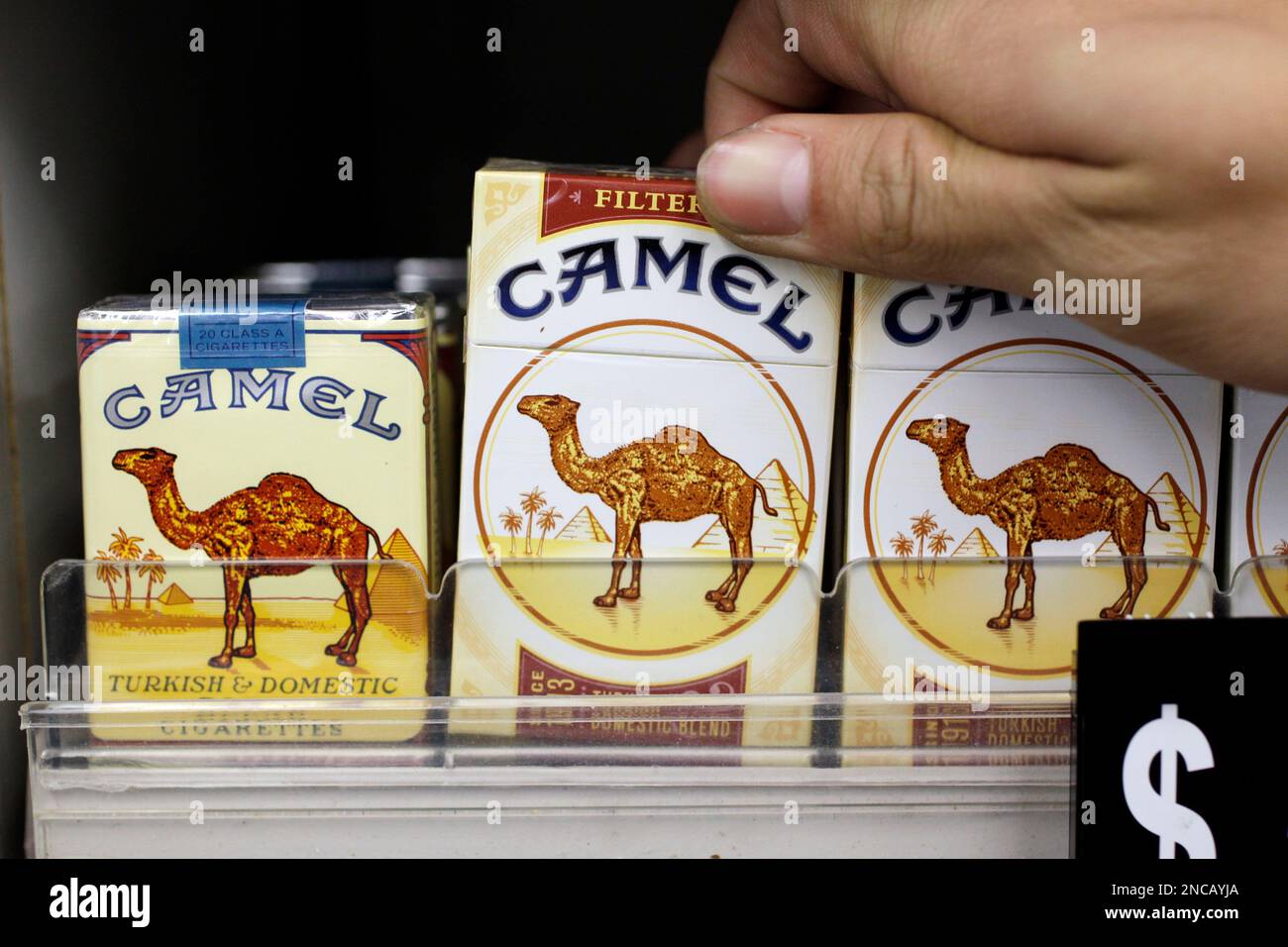 In this Feb. 1, 2011 photo, Reynolds American Camel cigarettes with the