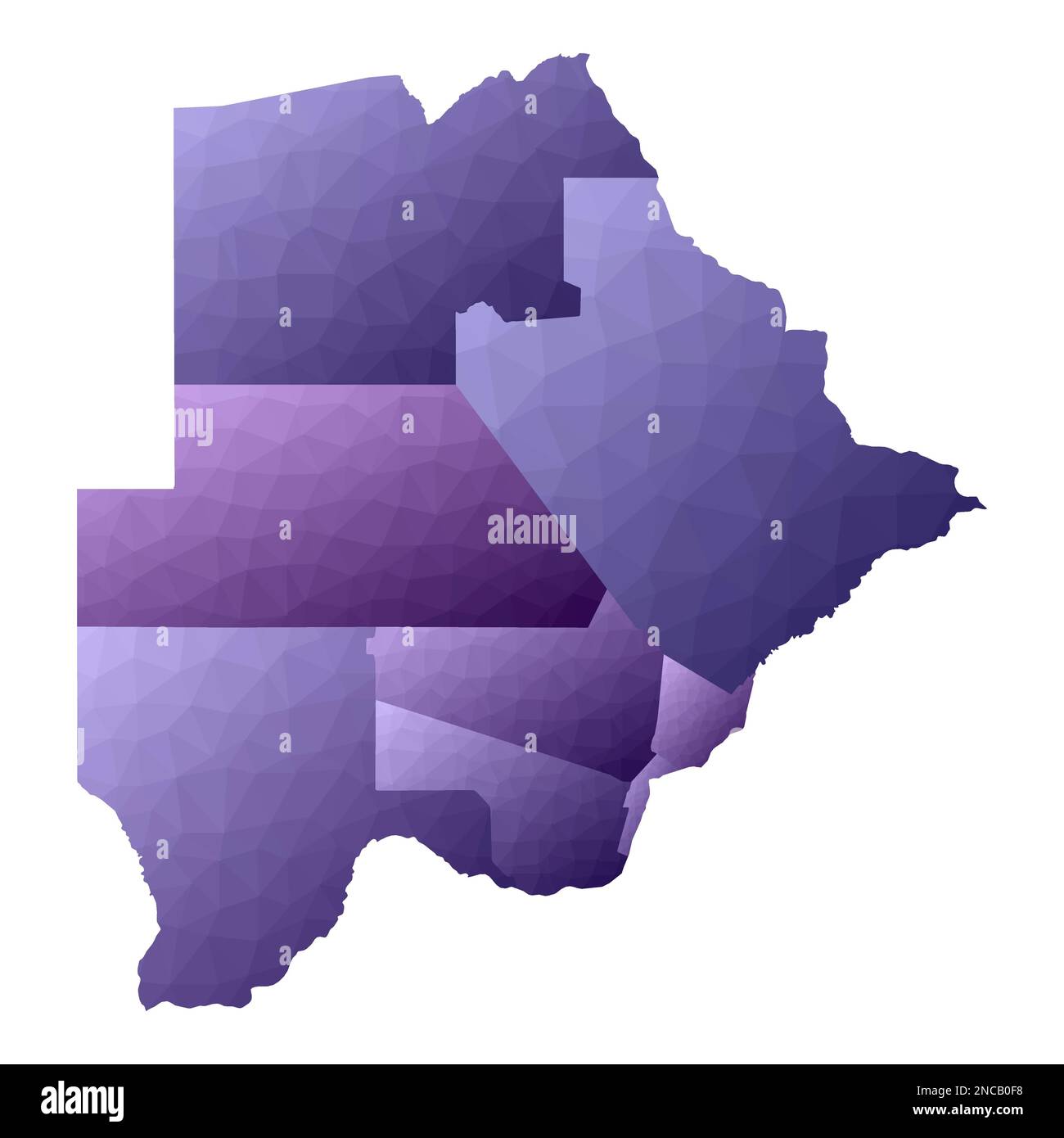 Botswana map. Geometric style country outline. Dramatic violet vector illustration Stock Vector