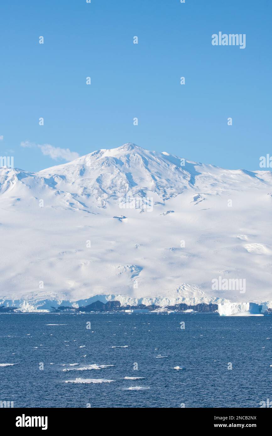 Antarctica, Ross Sea, Ross Island. View of Mount Terror, shield volcano ...