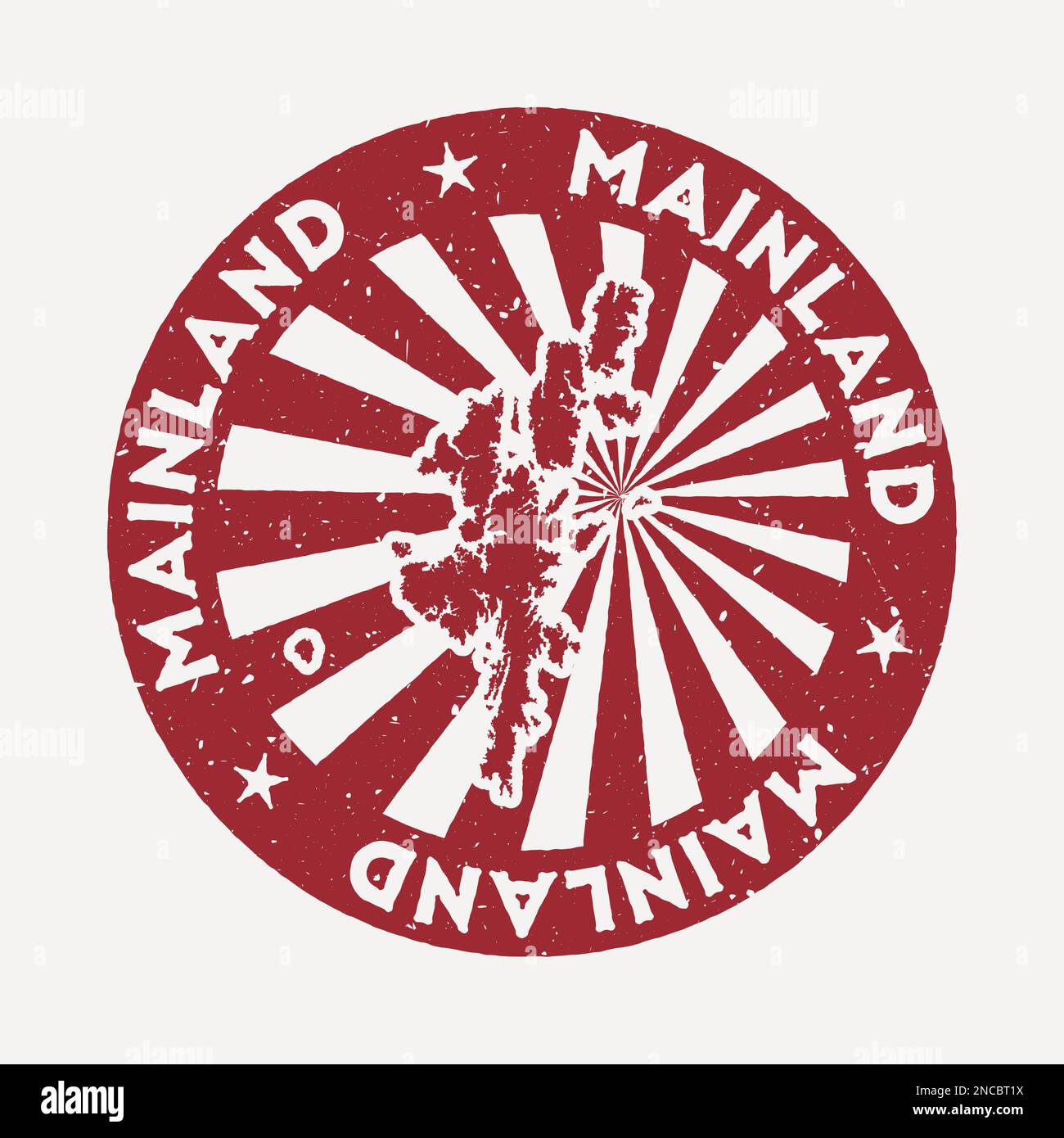 Mainland stamp. Travel red rubber stamp with the map of island, vector ...