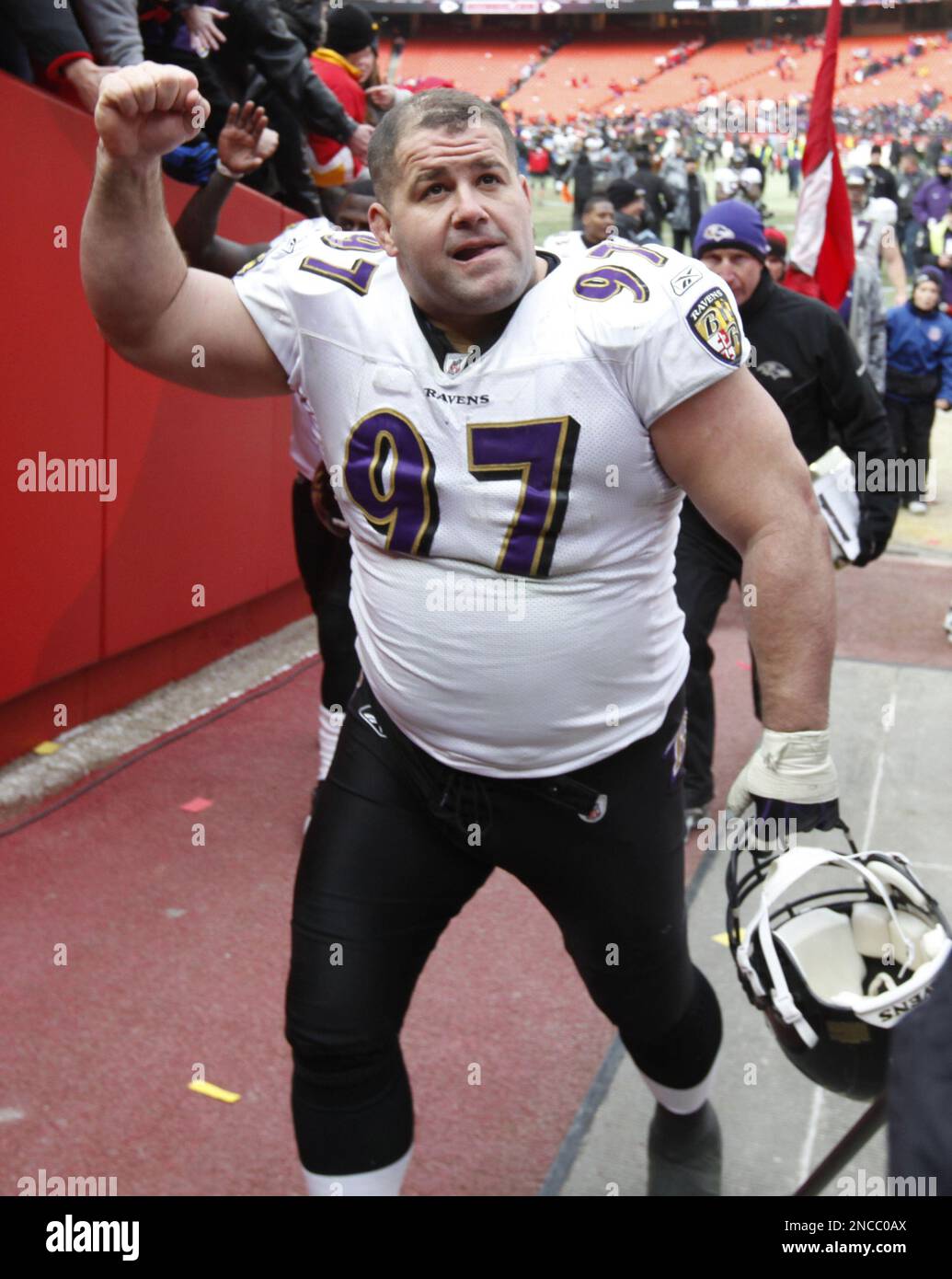 Baltimore Ravens Kelly Gregg (97) after an NFL AFC wild card