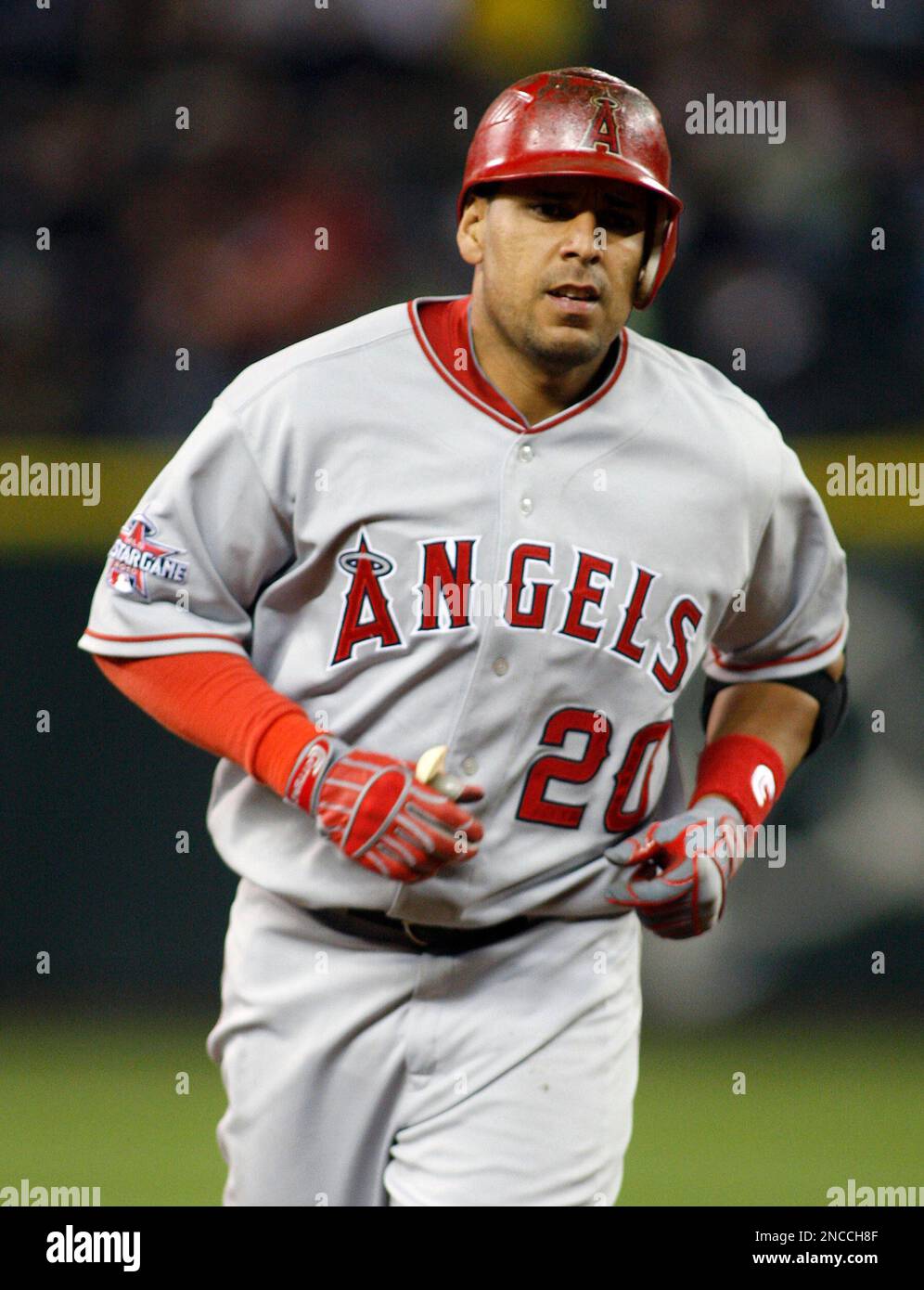 Los Angeles Angels outfielder Juan Lagares hits the ball during an MLB  regular season game against the Houston Astros, Wednesday, May 12th, 2021,  in H Stock Photo - Alamy