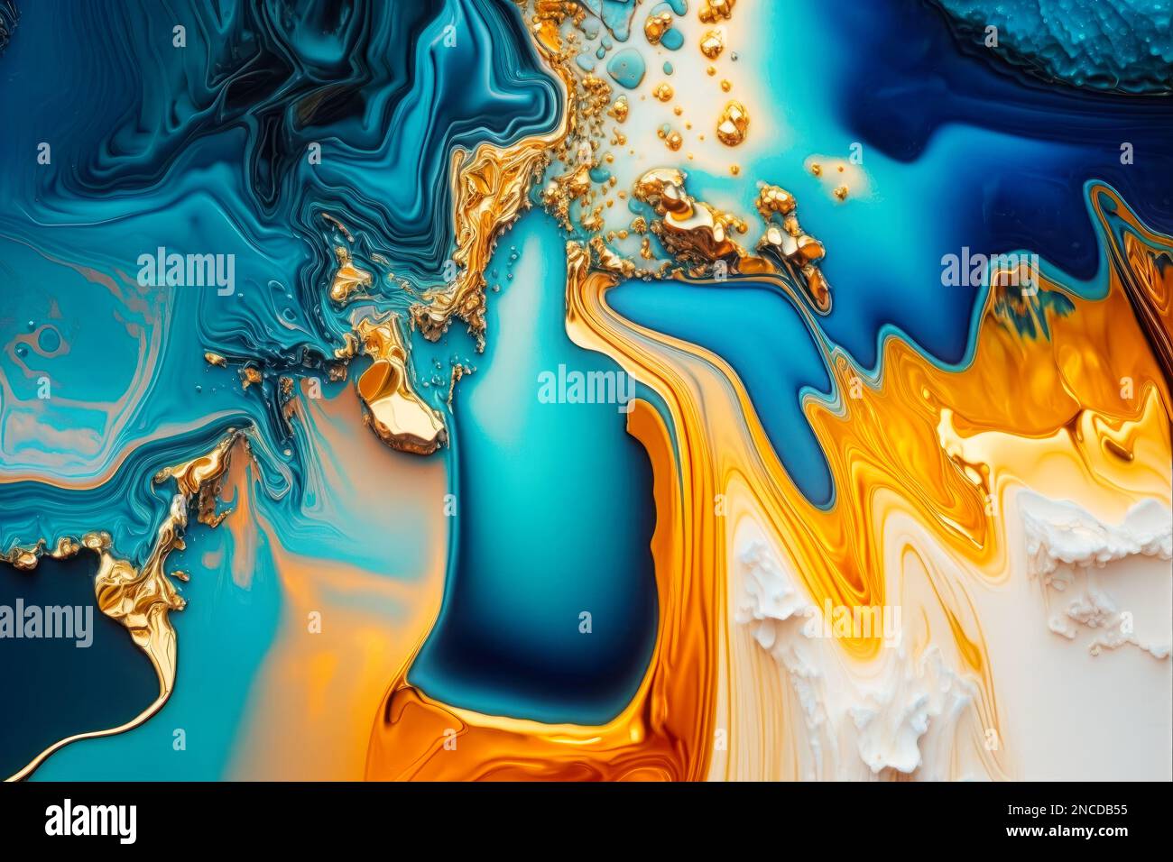 luxury resin abstract art , alcohol ink abstract blue gold background