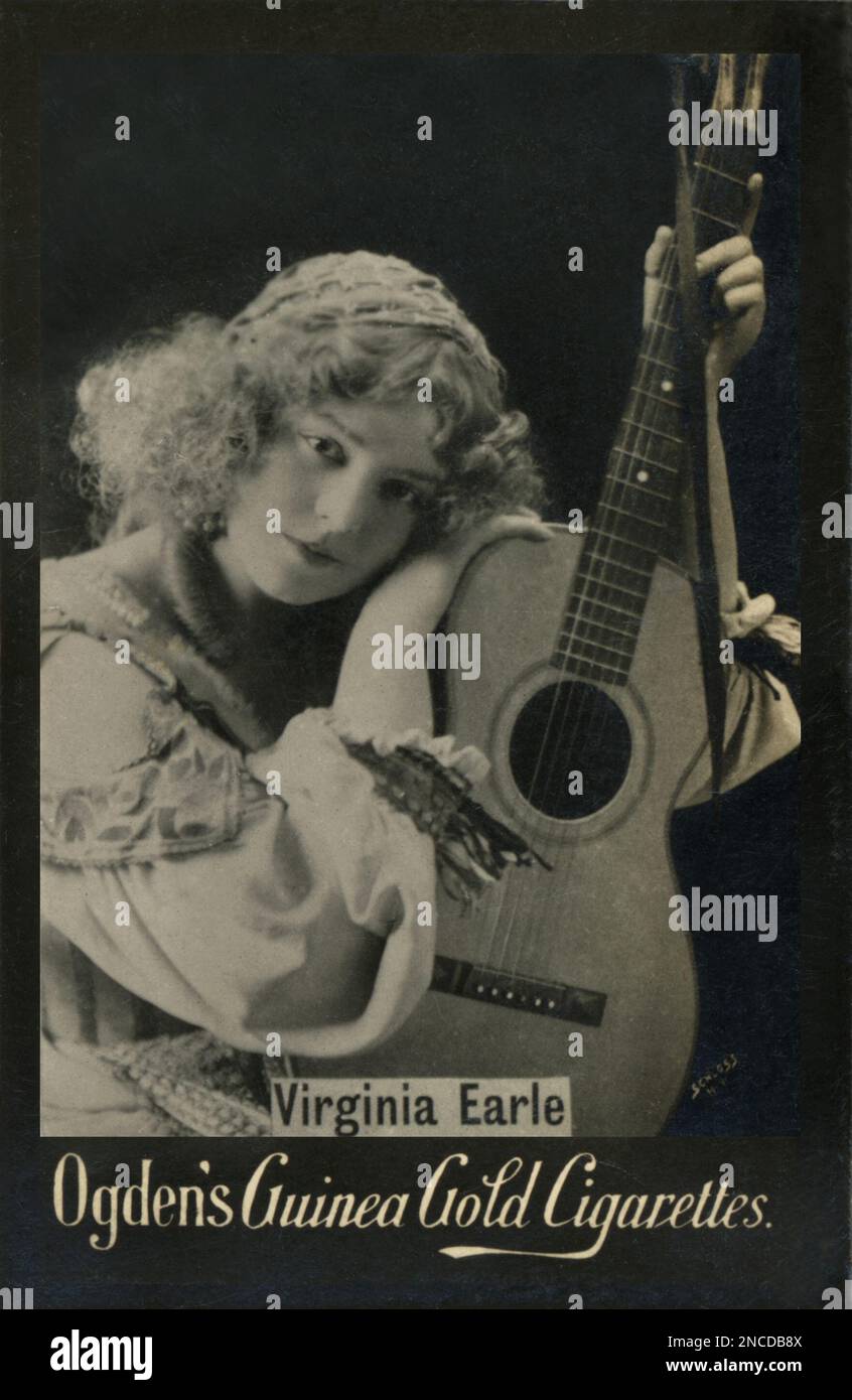 Virginia Earle - photo by Jacob Schloss (N Y) - as Winnifred Grey in 'A Runaway Girl' 1898 - restored from original Ogden's Guinea Gold cigarette card by Montana Photographer Stock Photo