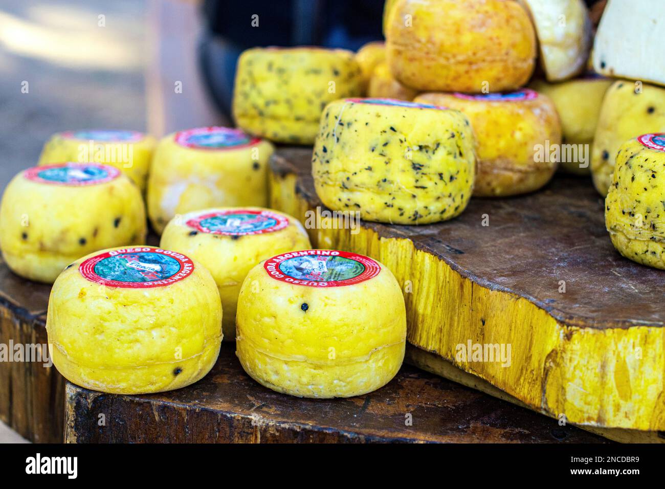 Argentinian gouda cheese with pepper molds Stock Photo Alamy