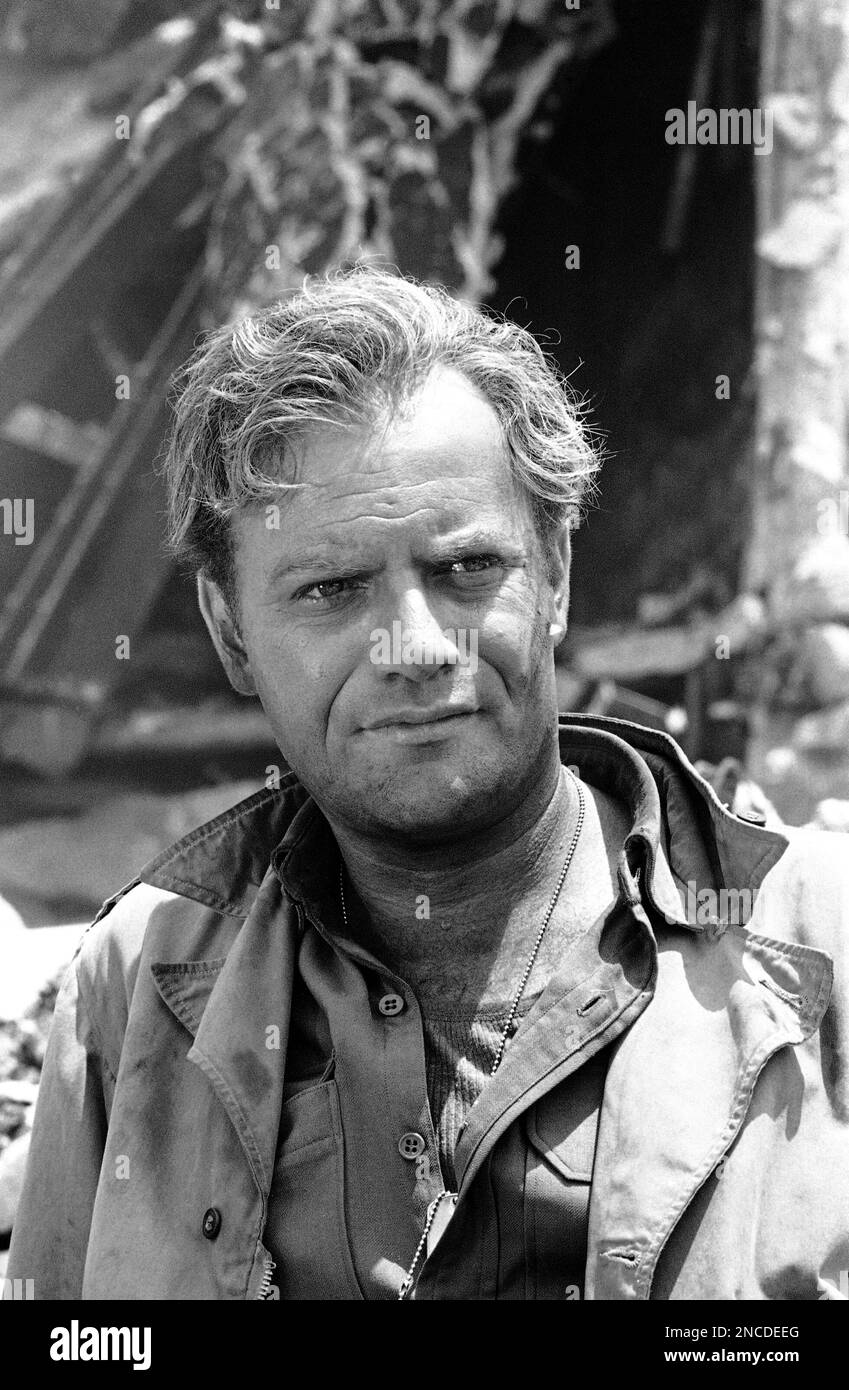 Actor Vic Morrow is shown made up for his role in popular
