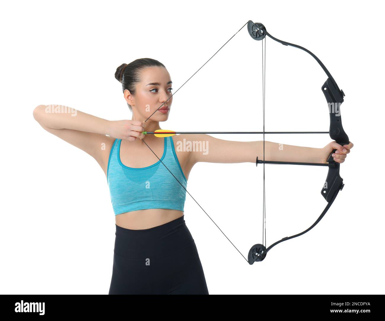 Young female archer practicing archery hi-res stock photography and ...