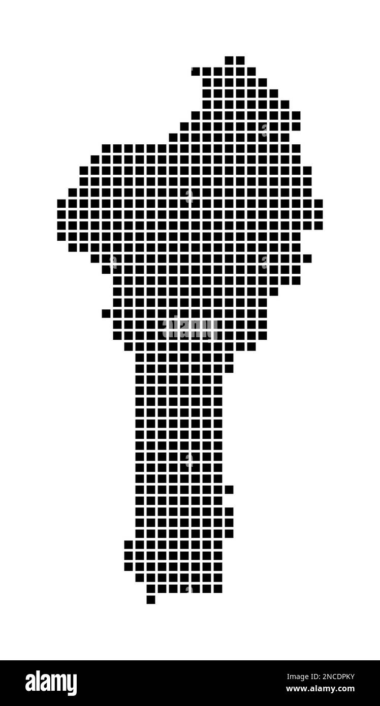 Benin map. Map of Benin in dotted style. Borders of the country filled with rectangles for your design. Vector illustration. Stock Vector
